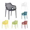 2024 Nueva Silla de Plástico Silla con Respaldo para el Hogar Silla Hueca para Comedor Taburete Sencillo para Restaurante Balcón Ocio al Aire Libre