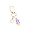 Llavero de Tulipán Colorido Transfronterizo Europeo y Americano Colgante de Letra Simple Lindo Para Siempre Colgante para Bolso de Niñas