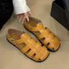 Sandalias romanas para mujer con punta cubierta, nuevo estilo verano 2026, tejidas, transpirables, versátiles, sandalias retro Birkenstock súper populares