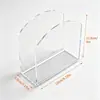 Caja de pañuelos de acrílico, transparente y de alta gama, soporte cuadrado en forma de U para almacenamiento de servilletas para restaurantes occidentales y cafeterías, personalizable