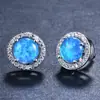 Pendientes Redondos Populares de Diamante Transfronterizos para Mujer, Pendientes de Moda, Pendientes Elegantes y de Alta Gama, Venta al por Mayor y Dropshipping