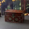 Caja de Madera Estilo Chino con Personaje Feliz Caja de Joyería Vintage Caja de Madera Vestido Antiguo Atrezo para Cine y Televisión Caja de Tocador de Dote Caja de Almacenamiento Antigua