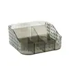 Comercio Exterior Patrón de Diamante Rejilla de Tres Puntos Caja Transparente de Almacenamiento de Cosméticos Escritorio Soporte de Cosméticos de Lujo Ligero para Labiales Brochas de Maquillaje