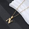 Colar de 26 Letras Aço Titânio Dourado Inalterável Unissex Versátil Corrente para Clavícula Simples Aço Inoxidável Corrente de Lã