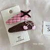 Pinzas para el Cabello de Tela de Algodón Rosa Lindas Estilo Coreano para Niñas, Set de Pinzas para el Cabello de Algodón Relleno de Oso Flor Fruta para Mujeres