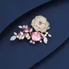 Nuevo Pasador de Solapa Rectangular con Animales de Diamantes Completos, Candado de Paz Rojo Chino, Rosas Elegantes, Accesorios para Ropa