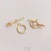 Fivela Ot Banhada a Ouro 14K Color-Preserving Zircônia Incrustada Pode Fixar Pérola de Meio Furo Acessórios de Fivela de Acabamento para Pulseira Colar DIY Feito à Mão