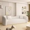 Sofá Estilo Nórdico Crema Sala de Estar Apartamento Pequeño Sofá Curvo de Lujo Ligero Sofá de Forma Especial Salón de Belleza Celebridad de Internet Estilo Wabi-Sabi