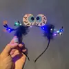 Nova tiara de véu luminoso de arco de galho escuro tiara de fantasia de feriado luminosa doce legal tiara de Wansheng