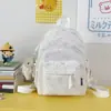 Mochila Escolar de Alta Aparência Estilo Floresta com Estampa de Laço para Alunas do Ensino Fundamental Simples Leve de Campus Pequena Mochila de Costas de Nicho