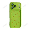 Funda de teléfono linda con diseño de mini cerezas y una ventana de visualización grande, para Apple 18 Pro Max. Directo de fábrica, en stock, venta al por mayor para exportación