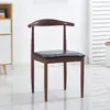 Silla de Comedor Nórdica para Uso Doméstico, Silla Simple de Hierro con Forma de Cuerno y Respaldo de Madera Sintética, Adecuada para Cafeterías de Té con Leche y Restaurantes Temáticos