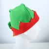 Nuevo gorro navideño para niños, gorro de elfo rojo y verde, gorro de franela con campana, accesorios para disfraces de fiesta.