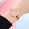 Relógio Feminino, Elegante e na Moda, Pulseira de Aço Fino com Mostrador Pequeno Cravejado de Diamantes, Pulseira de Quartzo, Mostrador de Madrepérola, Relógio Feminino