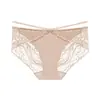 Ropa interior de malla con tiras lista para usar, Cómoda, Sin marcas, Transpirable, Hueca, Estilo Pura Pasión, Bragas de encaje con empalme de cintura baja