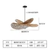 Lámpara de araña de ratán con forma de hoja de loto estilo wabi-sabi para casa de huéspedes y restaurante, lámpara colgante de ratán tejida, diseño creativo retro japonés para sala de estar y sala de té