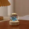 Cubo Dente-de-leão Resina Bola de Cristal Luz Noturna Luminosa Presente de Aniversário Artesanato Criativo Ornamento de Atmosfera para Mesa