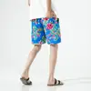 Verano 2025 Nuevo Estilo Estilo Chino Pantalones Cortos Casuales para Hombre Bloque de Color Florales Algodón y Lino Holgados Tela de Flor Grande del Noreste Pantalones de Moda para Hombre