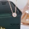 Plata de Ley s925 Collar de Diamante Redondo Muy Sencillo Cadena para Clavícula para Mujer Combinación Versátil Uso Apilado Sentido de Alta Gama Sencillo Sentido de Diseño Redondo