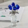 Figura de Cristal Elegante Souvenir Cristal Rosa Regalo Adorno de Escritorio Decoración del Hogar Flor de Cristal Fabricante Lote