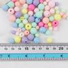 Acrílico Escarchado Poroso y No Poroso Cuentas Color Sólido DIY Accesorios de Joyería con Cuentas Pulsera Collar Color Macarrón Cuentas Sueltas