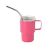 Vaso de chupito de acero inoxidable para sublimación Amazon personalizado de 2 oz con asa Taza mini con pajita Vaso de chupito de doble pared