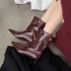 Botines de Aguja Puntiagudos con Forma de Corazón Dulce y Fresco Estilo Vintage Chuyuji para Mujer, Botas de Moda Versátiles con Pedrería Estilo Francés