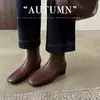 Botas Curtas Slimming Temperamento Quadradas Retro Francesas com Zíper Lateral 2026 Inverno Simples Versátil Fácil de Usar Botas de Moda