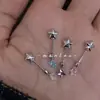 Varita Estrella Mágica Rueda de Oreja Alta de Nicho Clavo de Hueso de Oreja Tornillo de Estrella Morada Distintivo Tornillo de Acero de Titanio Clavo de Rueda de Oreja