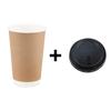 Taza de Café Desechable de Papel Kraft de Doble Capa, Taza Aislada Personalizada Anti-Quemaduras para Bebidas Calientes, Té con Leche, Para Llevar, Taza Hueca Comercial Personalización