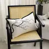 Estética Oriental Estilo Francés Chino Almohada de Sofá para Sala de Estar Blanca y Negra Cojín de Almohada para Cama de Dormitorio Sombra de Bambú Sueño de Mariposa