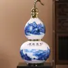 Garrafa de vinho de cerâmica 4kg Pote de vinho em forma de cabaça, garrafa de vinho de porcelana azul e branca, garrafa em forma de cabaça, garrafa para licor branco, garrafa de vinho esférica azul e branca