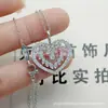 Collar HaiRui H.W. con Forma de Corazón Full-Diamond con Corazón de Diamante Marquise Hueco en Forma de Pera, Cadena para Clavícula con Forma de Corazón para Mujer, Lujo de Alta Gama para Cena Nocturna