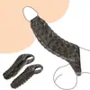 C665 Manga de Rosca Fina, Negro Transparente, Ampliada y Engrosada, Curvada Hacia Arriba, Manga Fija de Diente de Lobo de Cristal, Desensibilizante, Una Pieza, Dropshipping