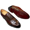 Zapatos de Cuero de Gama Alta para Hombre Cuero Genuino Charol Cuero Pulido con Cordones Zapatos Formales de Negocios Británicos Zapatos Derby Zapatos para Hombre