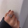Anillo Viejo de Industria Pesada Retro Hip-Hop Personal Expresión Sonriente Apertura de Bolsa Anillo de Dedo de Comida de Moda para Hombres y Mujeres