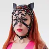 Capacete YSF para mulheres, adereços SM, máscara de treinamento de bondage e restrição, capacete de bondage vazado, em estoque