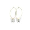 Lindos pendientes de mariposa con accesorios, pendientes de mariposa de círculo grande, pendientes de mariposa de color ecológico, pendientes de círculo grande, venta al por mayor