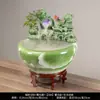 Tanque de Peces de Cerámica Adornos de Agua Corriente Fuente Pequeño Tanque para Peces Dorados Hogareño Recipiente Grande para Peces Sala de Estar Humidificación Decoración Paisajismo