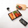 Caja de Sushi Desechable Estilo Japonés con Hojas de Oro Impresas para Llevar al por Mayor Caja Rectangular de Embalaje para Sashimi para Llevar para Uso Comercial