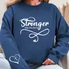 Moletons Impressos Mais Fortes Que a Tempestade Moletons Casuais Femininos Gola O Moletons de Outono Moda Top Xadrez