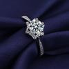 Anillo de compromiso con diamante Moussan blanco de 1 quilate con incrustaciones europeas y americanas, gran oferta de AliExpress, venta al por mayor, joyería para mujer.