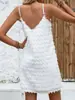 Vestido Camisola de Verano de Color Sólido con Borlas y Cuello en V, Venta Caliente Transfronteriza Europea y Americana para Mujer, Disponible en Sitios Independientes y Aliexpress