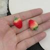 Colgante de Fruta Estéreo Artificial de Resina DIY Fresa Pequeña Naranja Manzana Llavero Pulsera Accesorios de Joyería