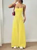 2026 Estilo Veraniego Transfronterizo Europeo y Americano Nuevo para Mujer Mono Casual sin Tirantes de Verano Pierna Ancha Ajuste Holgado