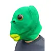 Máscara de monstruo de cabeza verde cubierta de cabeza de pez verde cubierta de cabeza de pez verde máscara divertida máscara de cubierta de cabeza de monstruo de cabeza de pez venta al por mayor