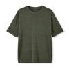 Camiseta de Tricô com Manga Curta de Linho Tencel Camisa Básica Business Casual 2026 Nova de Verão Fina com Gola Redonda Top Masculino
