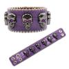 Pulsera de calavera transfronteriza europea y americana con hebilla de diamantes de imitación, diseño original, joyería personalizada de cuero PU con diamantes