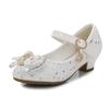 Zapatos Bajos de Piel para Niña Estilo Nuevo Primavera y Otoño con Parte Superior de Lentejuelas y Decoración de Moño Zapatos Planos de Baile para Niños
