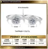 Anillo de Moissanita Personalizado en el Mismo Estilo que Pang Donglai, Plata de Ley S925 Corte Princesa Diamante Completo Cuadrado Pequeño Anillo de Boda 1 Quilate